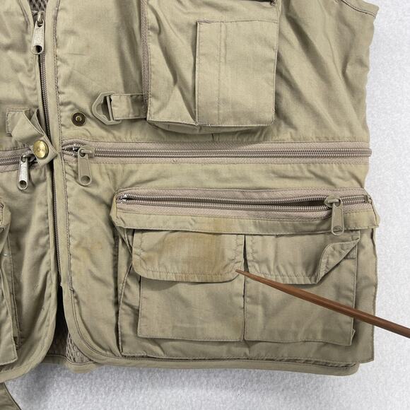 FIELD & STREAM Vest Mens L Fly Fishing Hunting Photography Gear Utility Brown - Picture 11 of 14